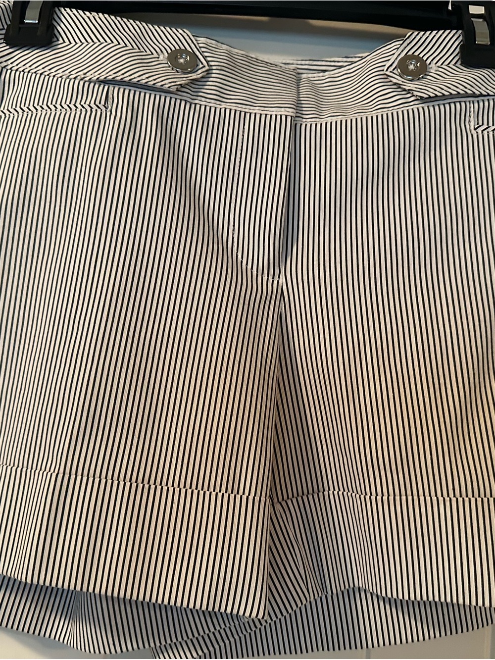 White House Black Market Black & White Striped Bermuda Shorts - Picture 2 of 6